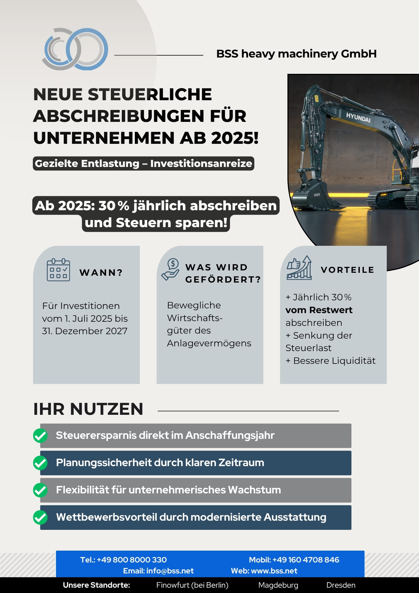 NEUE STEUERLICHE ABSCHREIBUNGEN FÜR UNTERNEHMEN AB 2025!